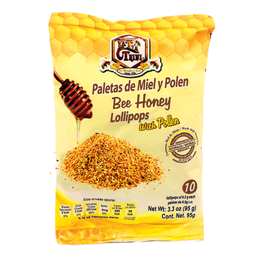 Paletas de Miel y Polen La Tia Trini - 10 Piezas